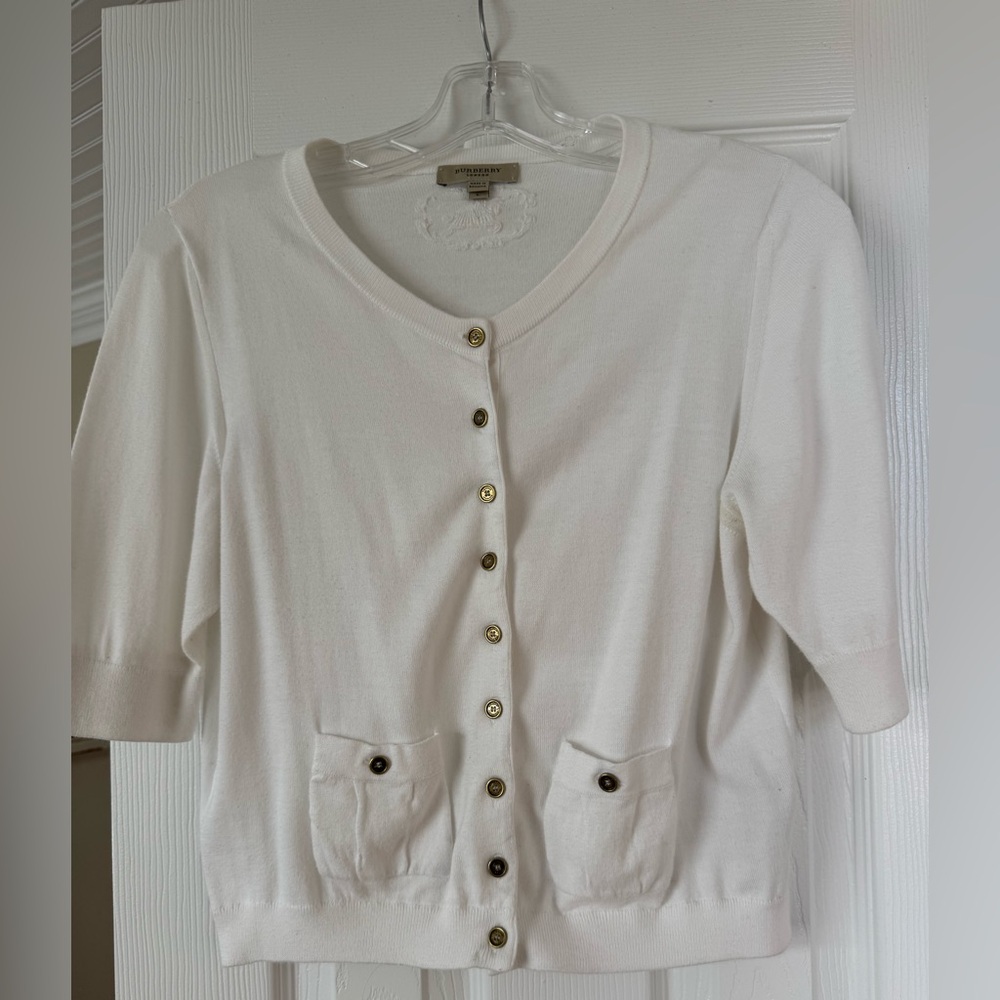 Burberry White Knit Sweater